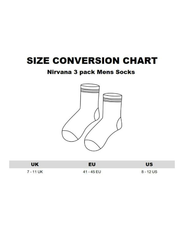 Nirvana Mens Multicoloured Logo 3 Pack Calf Socks Set of 3