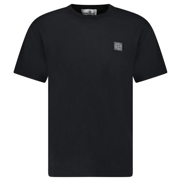 Stone Island Organic Compass 'Fissato' Effect Logo T-Shirt Black - chancefashionco