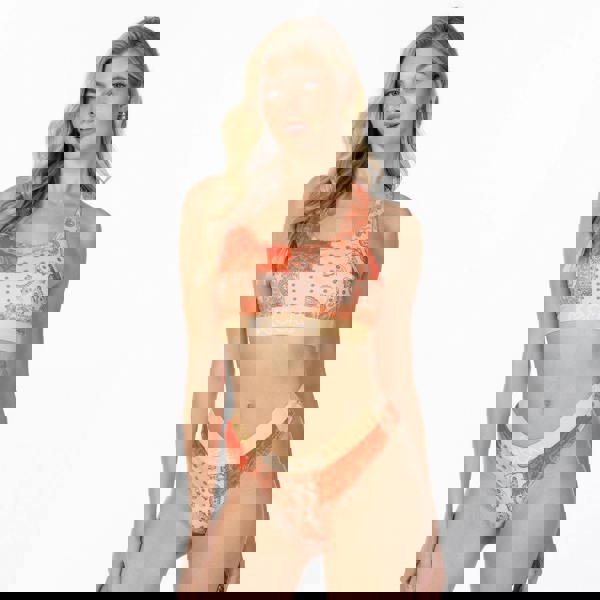 Kecks Peach Paisley Sports Bralette