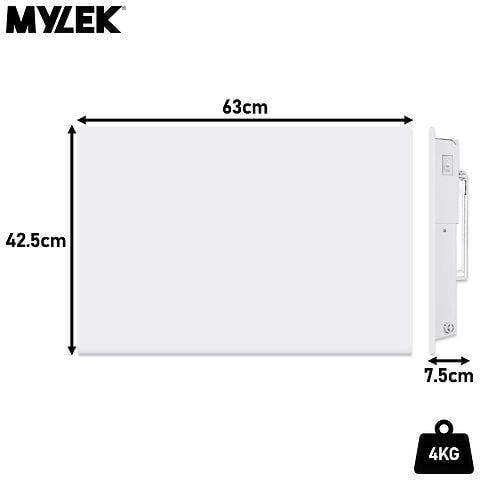 MYLEK Panel Space Heater White 1.2KW Eco, Smart and WiFi App Slimline Low Energy - Wall Mounted, Bathroom IPX4