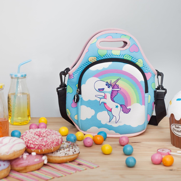 Fringoo Kids Thermal Insulated Cooler Lunch Bag with Zipped Pocket & Shoulder Strap for School or Nursery