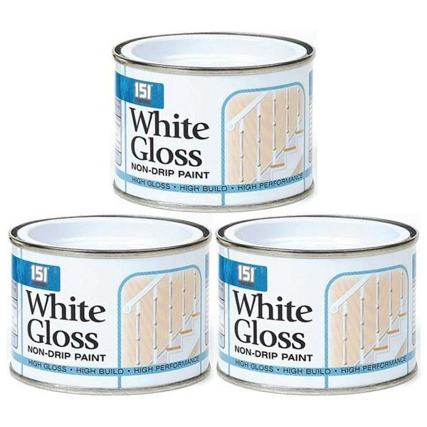 151 3X Non-Drip White Gloss Paint Tin 180ml
