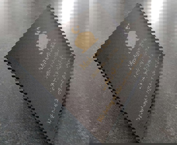 Memorials Direct Granite Memorial Plaque, Islam, Personalised, Stand Included