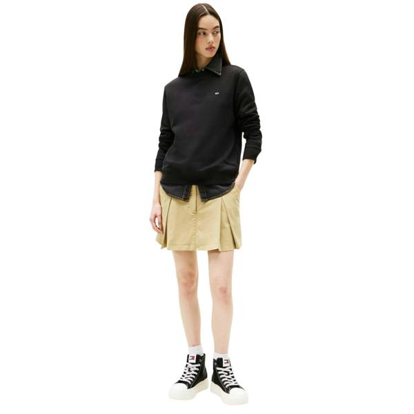 Tommy Jeans Womens/Ladies Embroidered Logo Brushed Fleece Sweatshirt - Black - 