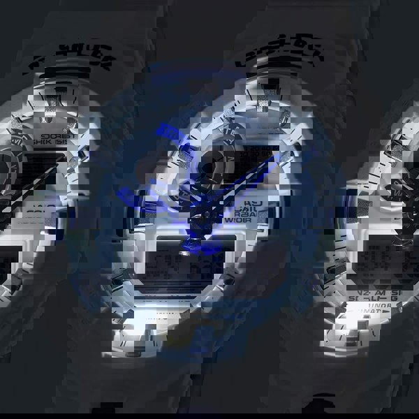 Casio Mens G-Shock Marvel Studios Fantastic Four White & Blue Dial Dual Display Watch GA-700HDS-7AER