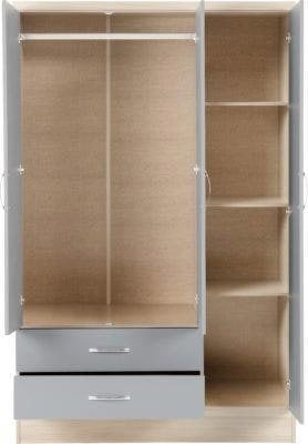 Seconique Nevada 3 Door Wardrobe 4 Piece Bedroom Set