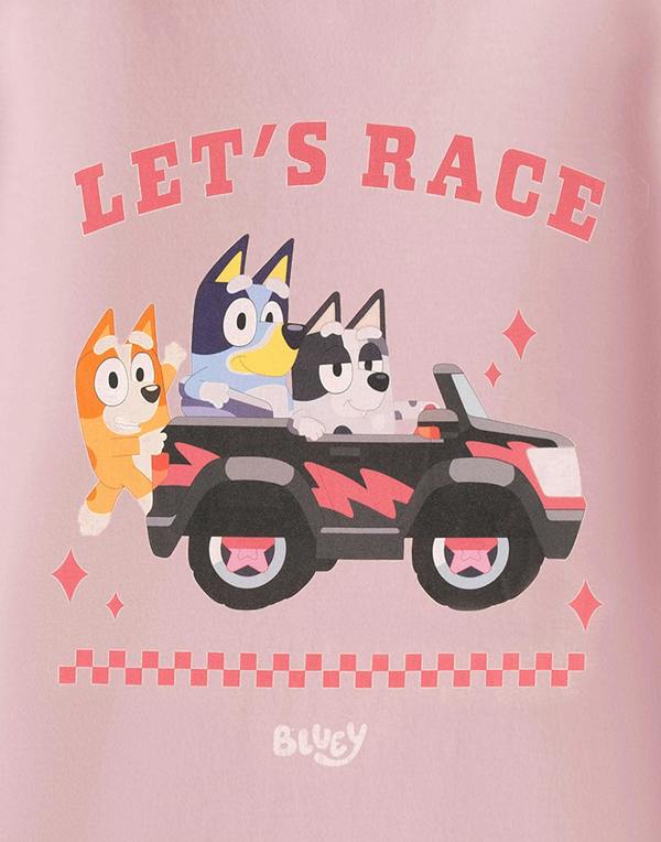 Bluey Womens Pink Lets Race Short Sleeved T-Shirt