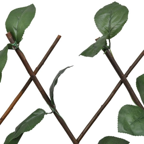 Berkfield Willow Trellis Fences 5 pcs with Artificial Leaves 180x30 cm