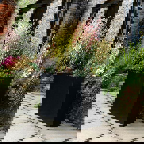 Nicoman Galvanised Matte Black Trough Metal Planter - 90cm x 82cm