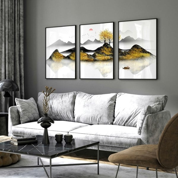 Japandi wall art | set of 3 framed wall art