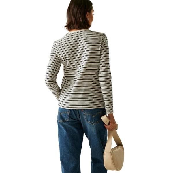 Regatta Womens/Ladies Federica Stripe Long-Sleeved T-Shirt - Light Vanilla/Navy - 