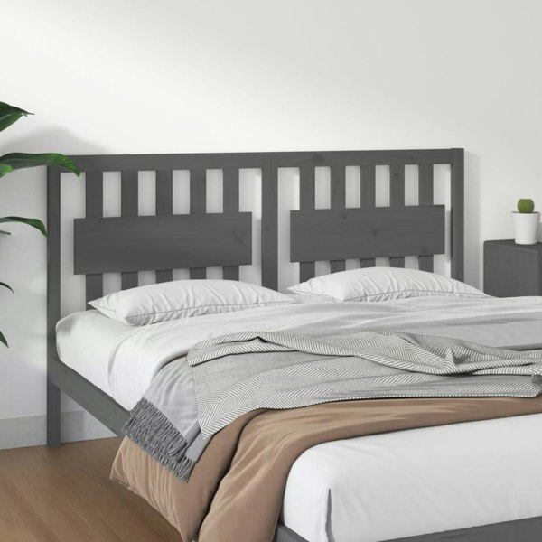 Berkfield Bed Headboard Grey 155.5x4x100 cm Solid Wood Pine
