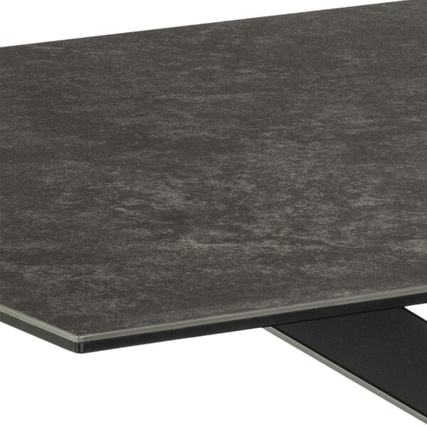 Wyld Haus Perth 160cm 6 Seater Black Ceramic Dining Table Industrial Black Metal Legs
