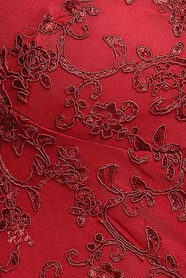Goddiva Plus Scallop Lace Midi Dress- Red by Goddiva Plus