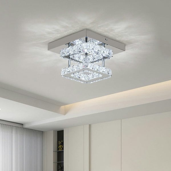 Double Tier Square Crystal Celling Light Living and Home