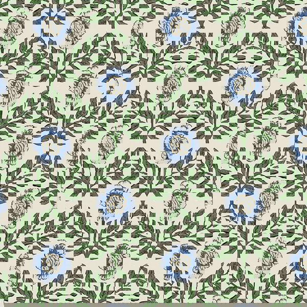 Joules Stately Floral Wallpaper | Green/Blue