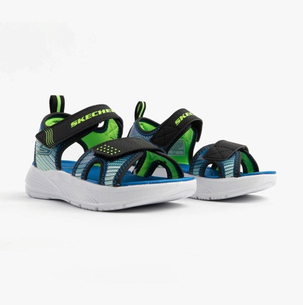 Skechers MICROSPEC - SPLASH Boys Sandals Black/Lime