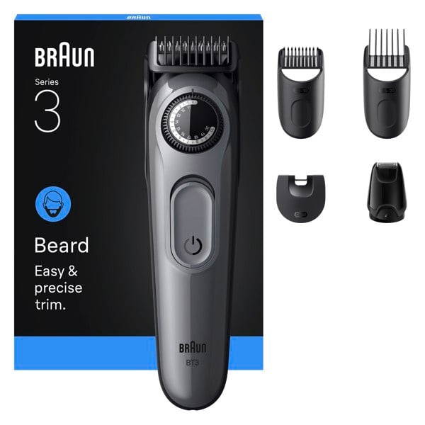 Braun Beard Trimmer Series 3, BT3560, +8 Styling Tools - Grey