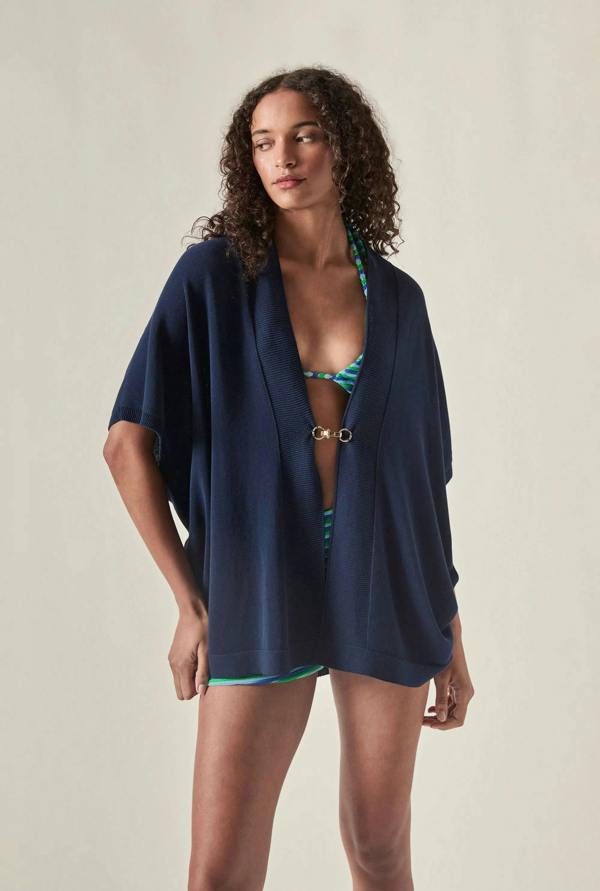 James Lakeland Relaxed Clasp Front Cover-Up - Navy