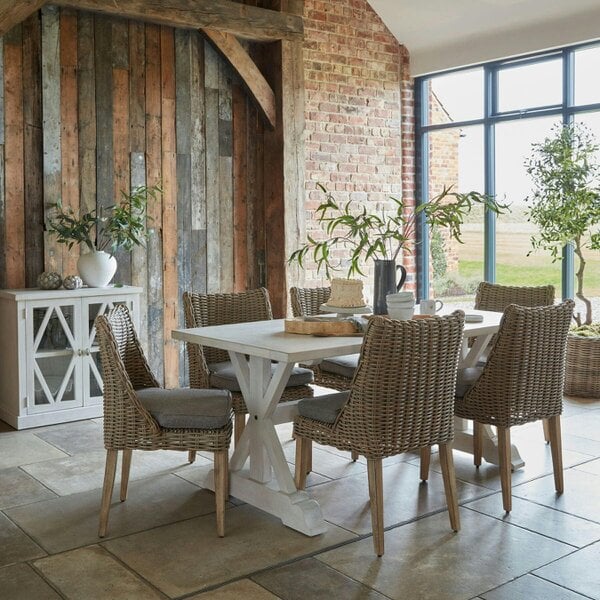 Wyld Haus Sardinia Grey Wicker Outdoor Dining Chair