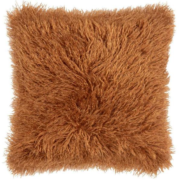 Furn Rowan Faux Fur Cushion Cover - Ginger - 