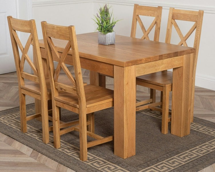 That's Furniture Dakota Small Oak Dining Table with Berkeley Oak Chairs