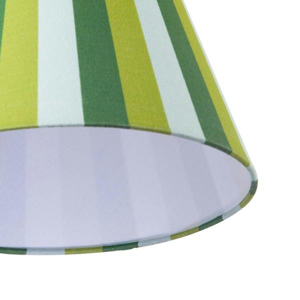 Multi Green Tone Striped Linen Coolie Lamp Shade with Cotton Inner Image 5