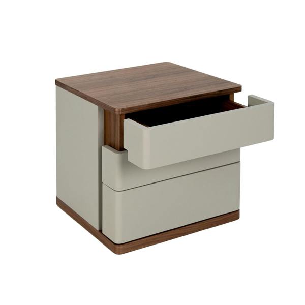 Angel Cerdá Grey wood and walnut bedside table 7166