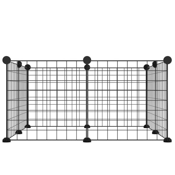 Berkfield 8-Panel Pet Cage Black 35x35 cm Steel
