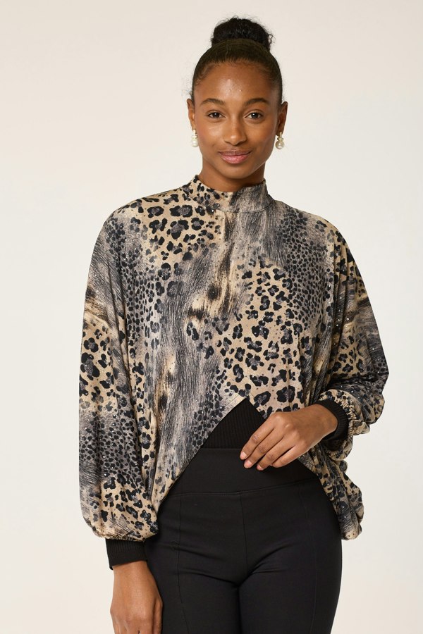 Lioness by TF Glitter Leopard Short Tunic