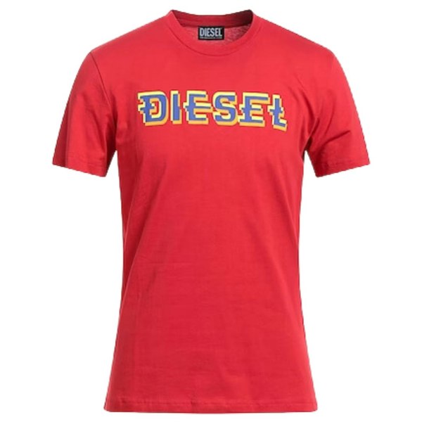 Diesel Pixel Logo Red T-Shirt S