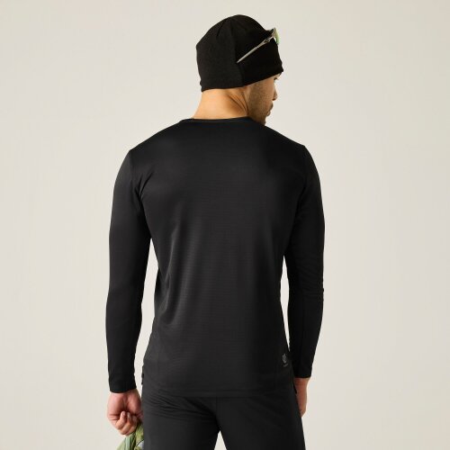 Dare 2B Mens Ventura Grid Crew Neck Fleece Top - Black