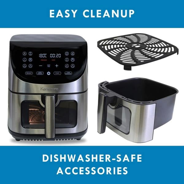Kenmore 7.8L Air Fryer Family Size Digital Air Fryer with Touchscreen, 12 Presets & Timer