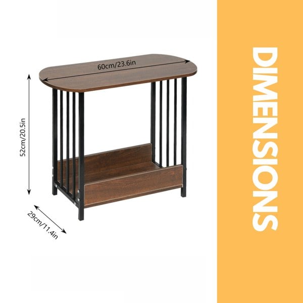 Rafaelo Mobilia 2 Tier Narrow Side Table Brown