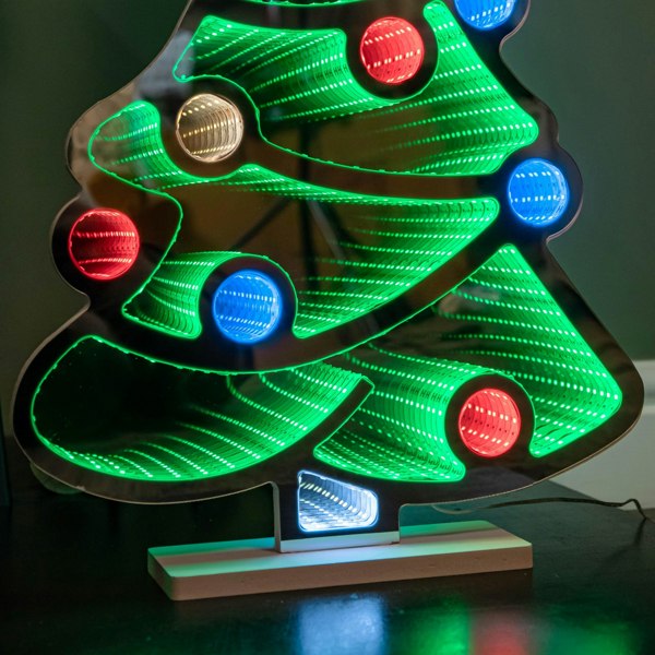 Samuel Alexander 60cm Light up Christmas Tree Infinity Decoration with Multi-Coloured LEDs