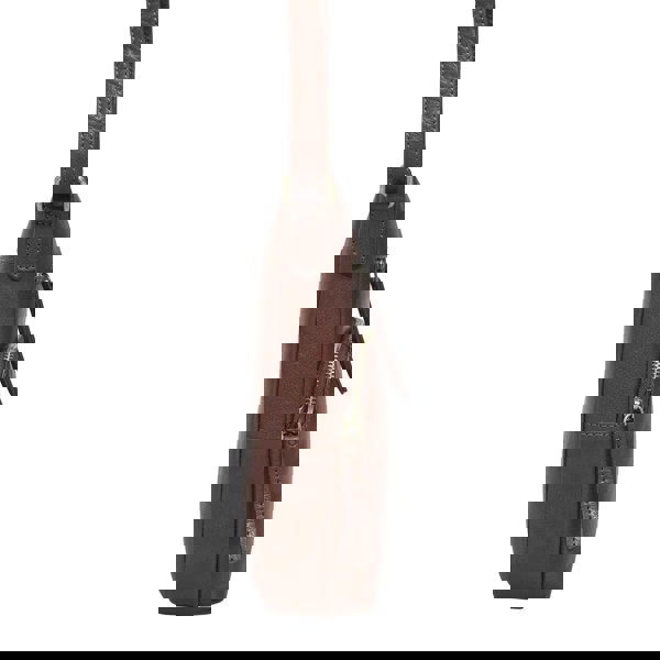 Assots London 'AGATHA' Brown Vintage Polished VT Real Leather Crossbody Bag