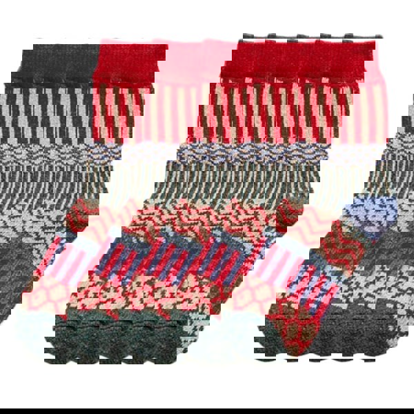 Anysox 5 Pairs Size 5-9 Fashion Socks Colorful Wind-Flowers Cotton Winter Thick Warm Wool Casual for Women Red