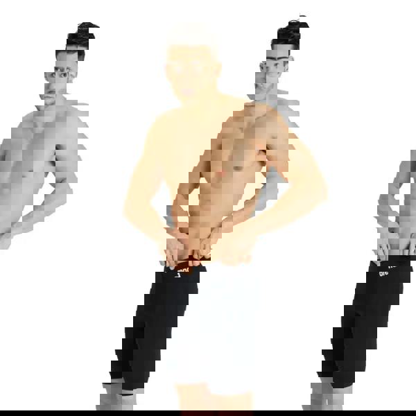 Black Arena team solid swim jammer shorts with textured design