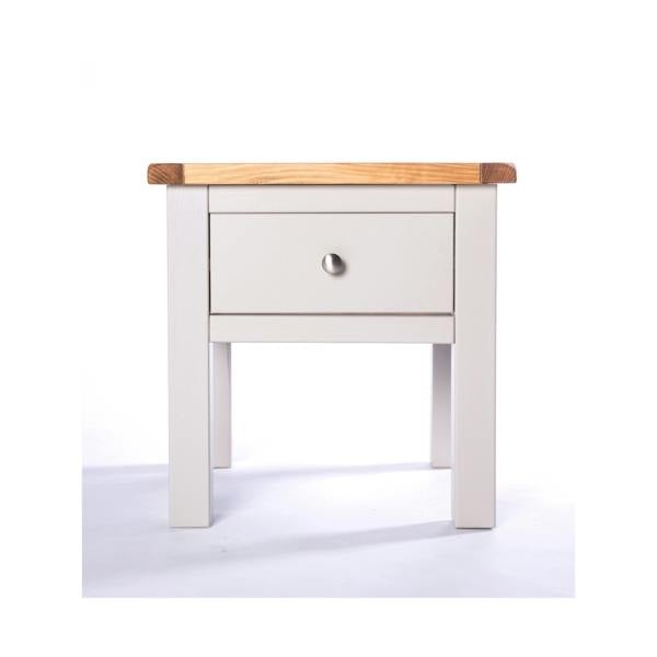 Argenta Light Grey 1 Drawer Side Table Satin Chrome Knob