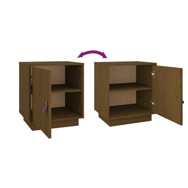 Berkfield Bedside Cabinet Honey Brown 40x34x45 cm Solid Wood Pine