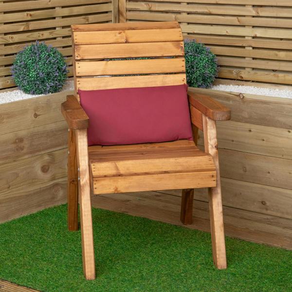 Samuel Alexander 52 x 20cm Back Cushion for Single Wooden Garden Chair in Burgundy