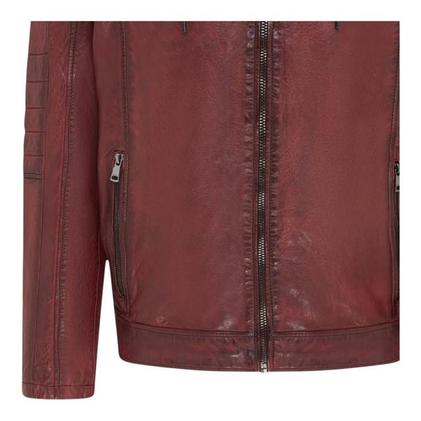 Infinity Leather Men's Hooded Biker Lamb Leather Jacket - Burten