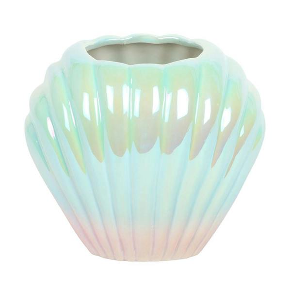 Kingsbury Gifts Iridescent Pearlescent Ceramic Shell Vase