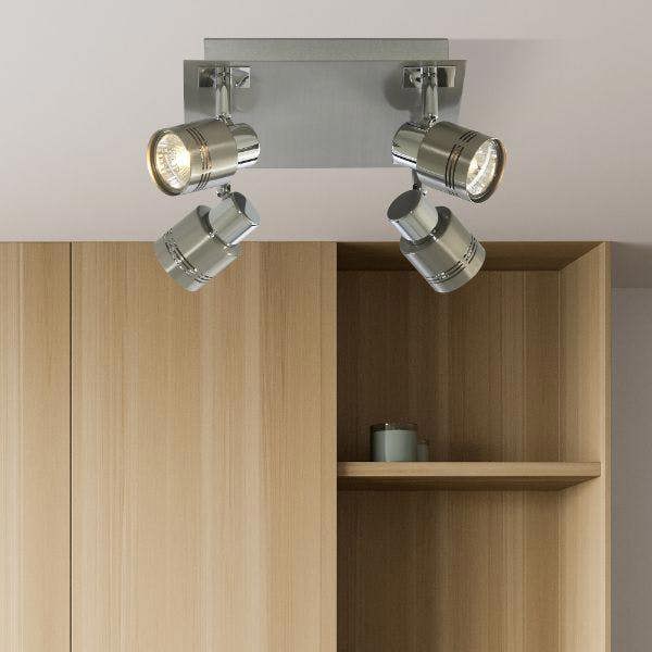 Pagazzi Lighting Reims 4 Light Chrome Ceiling Spotlight Plate
