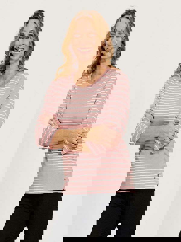 PennyPlain Round Neck Striped Top - Dusk