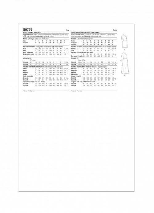 Simplicity Sewing Pattern 9776, Caftans, Dresses for Women, D5 (4-6-8-10-12) - Easy