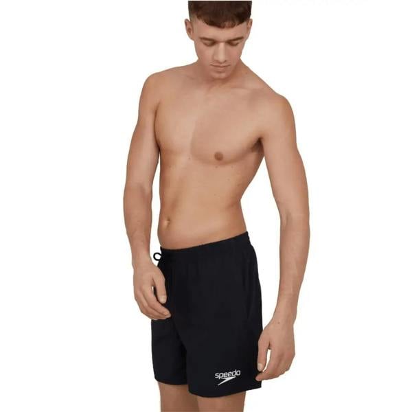 Black Speedo Essentials 16’’ watershorts with white logo, elasticated waist
