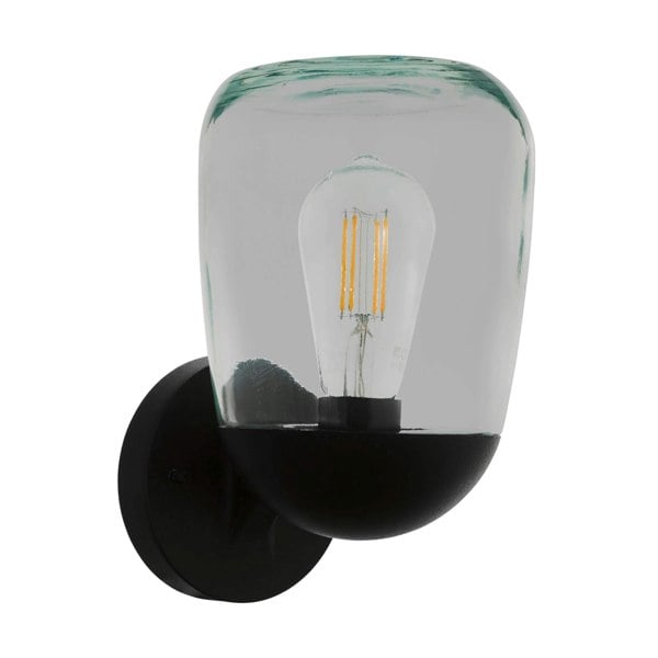EGLO Donatori Exterior Black Metal/Glass Wall Light