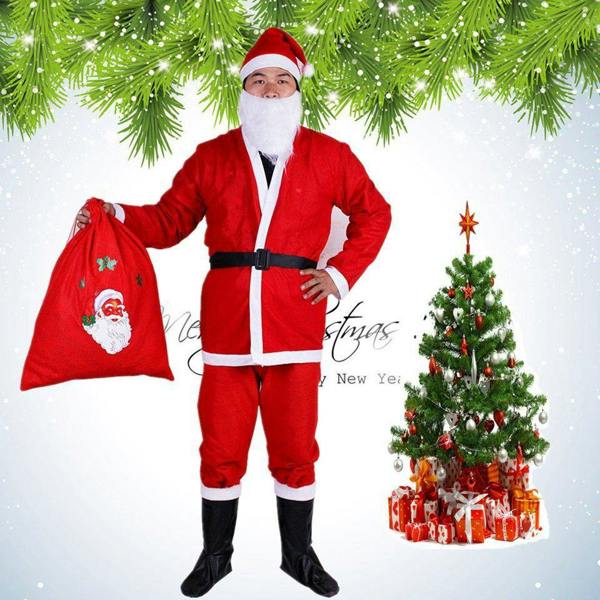 Adult Budget Santa Costume Set, 5 Piece Fancy Dress Outfit with Hat, Beard and Belt image 3