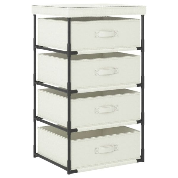 Berkfield Storage Rack with 4 Fabric Baskets Steel Cream